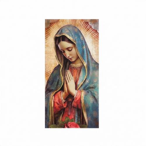 Quadro Guadalupe in legno con dettagli in argento