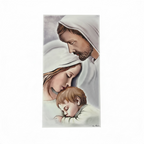 Quadro Sacra Famiglia in legno con dettagli in argento