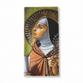 Quadro Santa Chiara in legno con dettagli argento