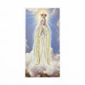 Quadro Madonna di Fatima in legno con dettagli argento