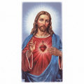 Quadro Sacro Cuore di Gesù in legno con dettagli argento