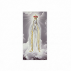 Quadro Madonna di Fatima in legno con dettagli argento